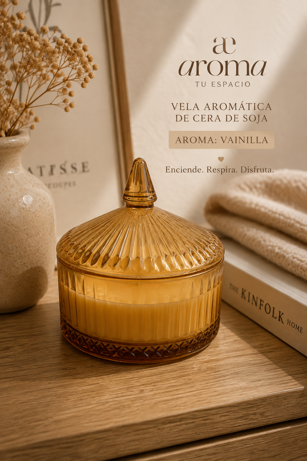 Vela aromatica cera soja Vainilla
